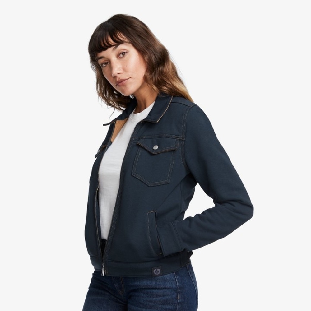 American Giant Fleece Trucker Jacket in Heritage Blue